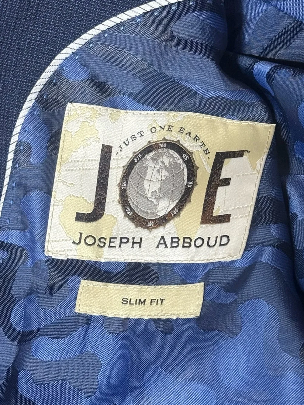 JOE Joseph Abboud Navy Super 120s Wool Slim Fit Suit 38R 32W
